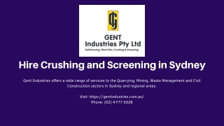 Hire Crushing and Screening in Sydney