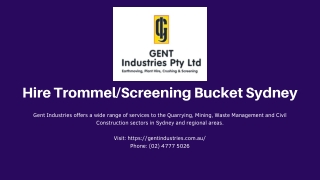 Hire Trommel - Screening Bucket Sydney