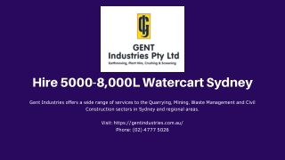 Hire 5000-8,000L Watercart Sydney