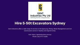 Hire 5-50t Excavators Sydney