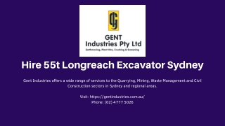 Hire 55t Longreach Excavator Sydney