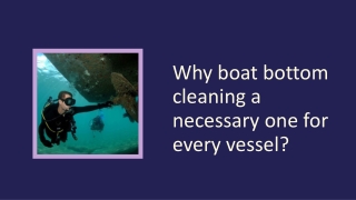 Why boat bottom cleaning a necessary one for every vessel?