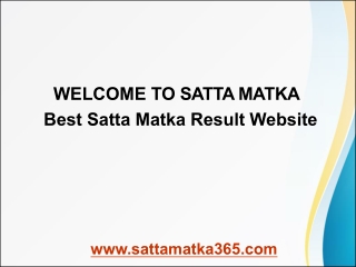 Welcome To Satta Matka Game
