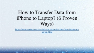 How to Transfer Data from iPhone to Laptop? (6 Proven Ways)