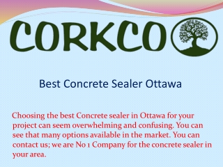 Best Concrete Sealer Ottawa
