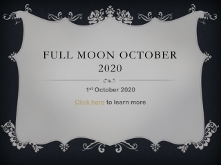 Full Moon October 2020 - Date and time