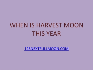Harvest Moon 2020