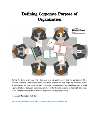 Defining Corporate Purpose of Organization