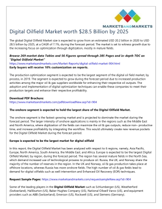 Digital Oilfield Market worth $28.5 Billion by 2025