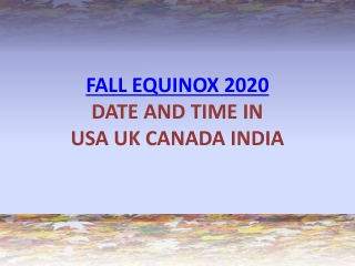 Fall Equinox 2020
