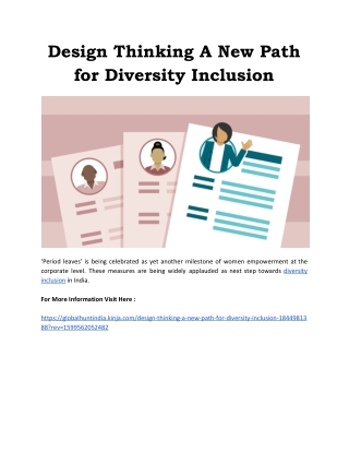 Design Thinking A New Path for Diversity Inclusion