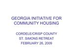 GEORGIA INITIATIVE FOR COMMUNITY HOUSING