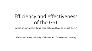 Efficiency and effectiveness of the GST