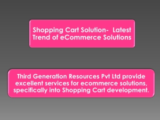 Shopping Cart Solution- Latest Trend of eCommerce Solutions