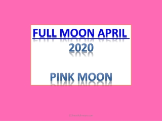 Full Moon April 2020 Pink Moon