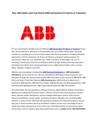 ABB Electrical Distributors
