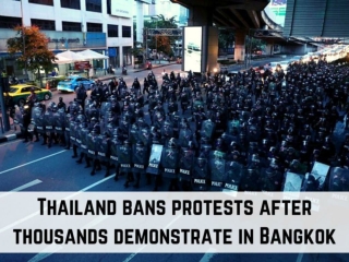 Thailand bans protests after thousands demonstrate in Bangkok