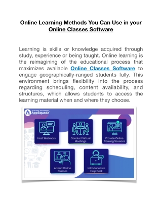 Online Learning Methods You Can Use in Your Online Classes Software