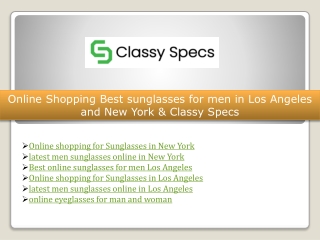 latest men sunglasses online in New York