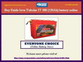 Buy Exide Inva Tubular IT 500 (150Ah) Battery Online