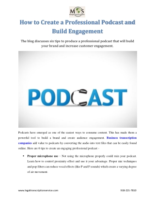 How to Create a Professional Podcast and Build Engagement