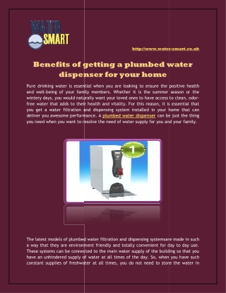 Benefits of getting a plumbed water dispenser for your home