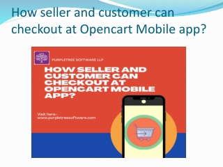 Seller and Customer can Checkout at Opencart Mobile App