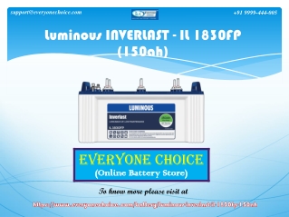 Buy Luminous INVERLAST - IL 1830FP (150ah) Battery Online
