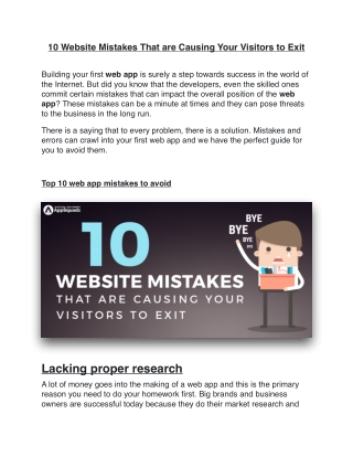 10 Website Mistakes That Are Causing Your Visitors to Exit