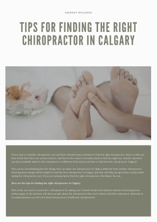 Tips for Finding the Right Chiropractor in Calgary