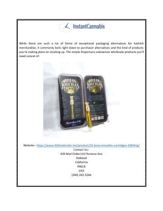 Brass Knuckles Cartridge For Sale Online | 420mailorder.net