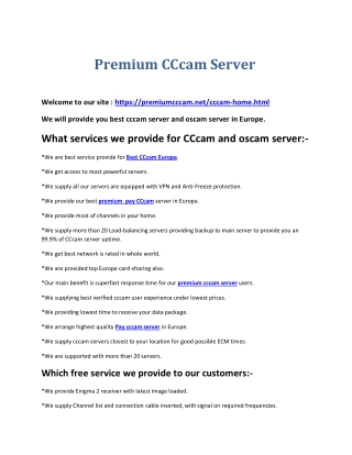 Premium CCcam Server
