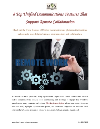 8 Top Unified Communications Features That Support Remote Collaboration