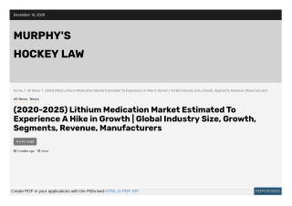 Lithium Medication Market