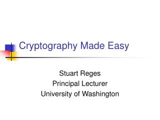 Cryptography Made Easy