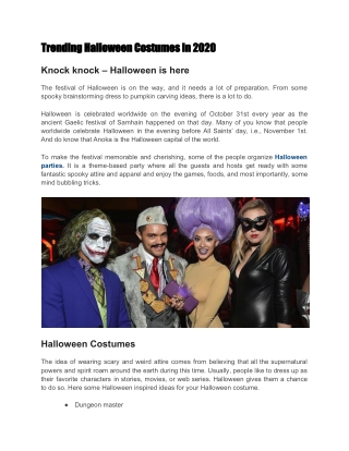 Trending Halloween Costumes In 2020 - Top Meds Review