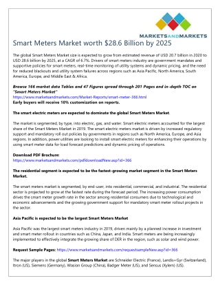 Smart Meters Market worth $28.6 Billion by 2025
