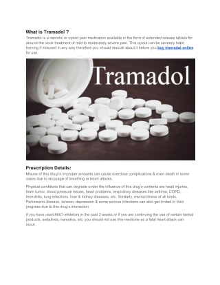 Buy Generic Tramadol Online | Order Tramadol without prescription