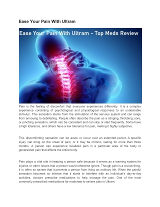 Ease Your Pain With Ultram - Top Meds Review