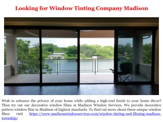 Looking for Window Tinting Company Madison