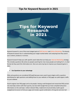 Tips for Keyword Research in 2021