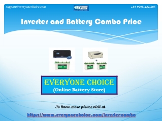 Check The Best Inverter and Battery Combo Price