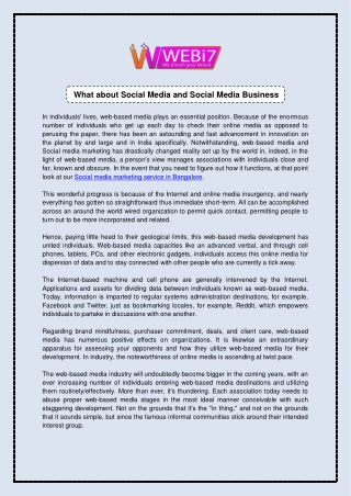 What about Social Media and Social Media Business