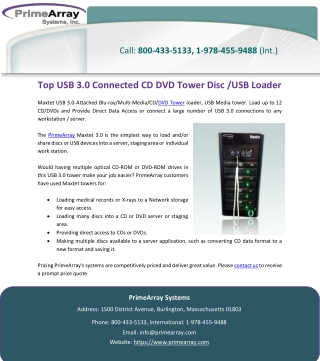 Top USB 3.0 Connected CD DVD Tower Disc /USB Loader