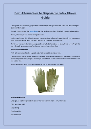 Best Alternatives to Disposable Latex Gloves Guide