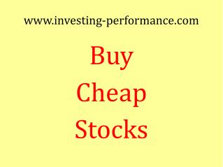 Buy Cheap Stocks