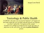 Toxicology Public Health