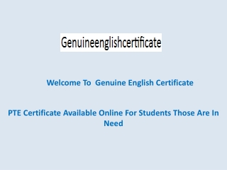 PTE Certificate Available Online For Students Those Are In Need