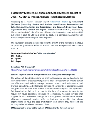 eDiscovery Market Size, Share and Global Market Forecast to 2025 | COVID-19 Impact Analysis | MarketsandMarkets