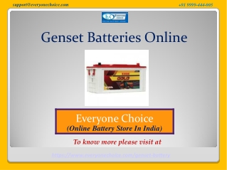 Get The Genset Batteries Online